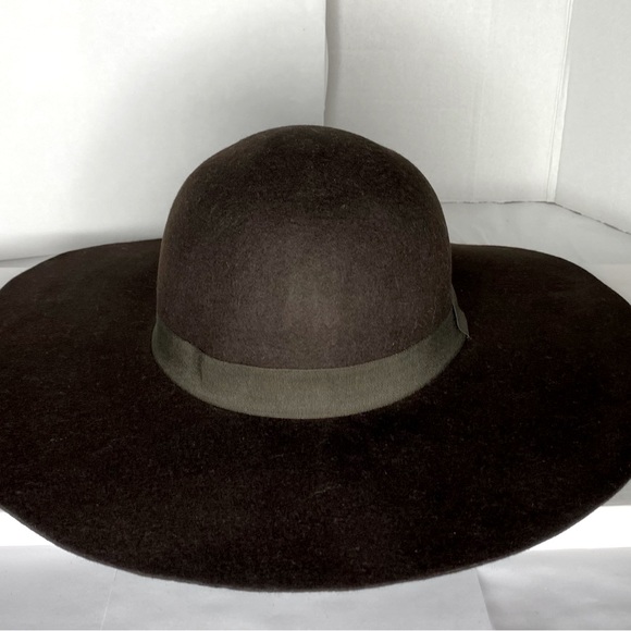 D&Y Wool Floppy Hat In Chocolate Brown - Picture 5 of 11